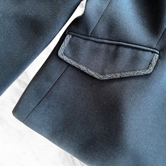 Tahari ASL Polyester Pant Suit Size 10 Dark Blue Career Notch Collar Career - Picture 2 of 3